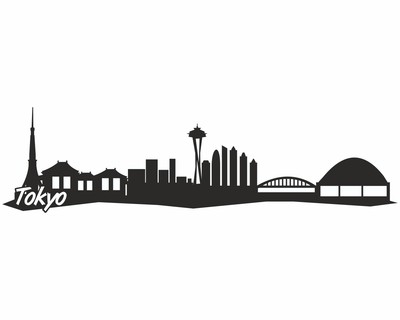 Tokyo Skyline Wandtattoo - Ansicht 1