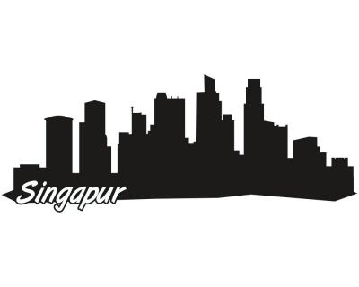 Singapur Skyline Autoaufkleber - Ansicht 1