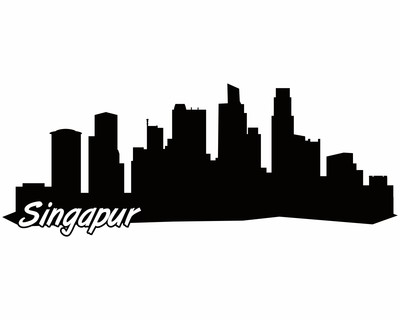 Singapur Skyline Wandtattoo