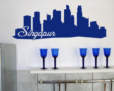 Singapur Skyline Wandaufkleber Wandtattoo