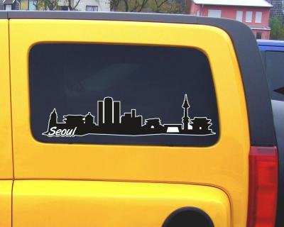 Seoul Skyline Autoaufkleber