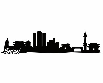 Seoul Skyline Wandtattoo