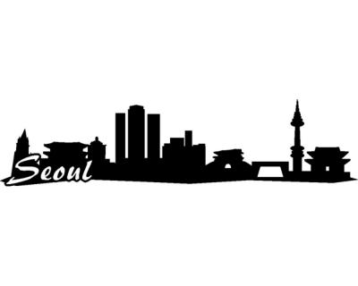 Seoul Skyline Wandaufkleber Wandtattoo