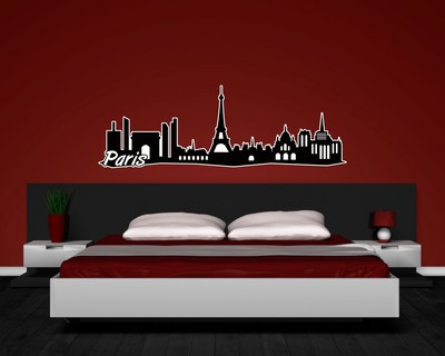 Paris Skyline Wandtattoo
