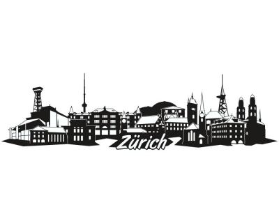 Zrich Skyline Autoaufkleber - Ansicht 1