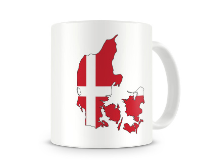 Tasse mit Dnemark in Nationalfarben - Ansicht 3