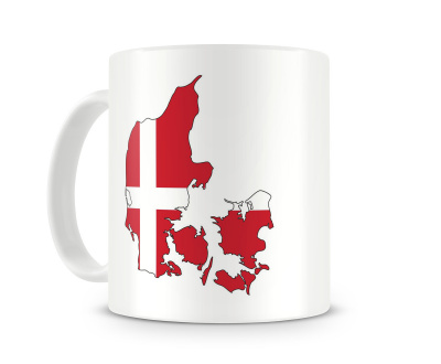 Tasse mit Dänemark in Nationalfarben