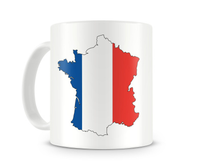 Tasse mit Frankreich in Nationalfarben