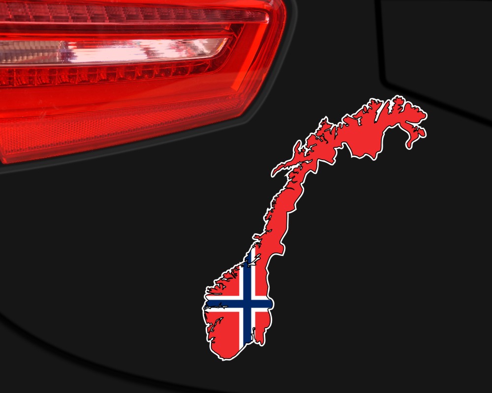 Norwegen-Aufkleber Aus PVC – 20 Cm, Wetterfest Für Auto, Helm, Laptop & Camper
