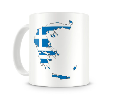 Tasse mit Griechenland in Nationalfarben