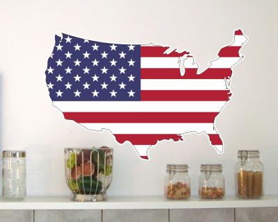 USA Amerika Wandtattoo mit der Nationalflagge - Ansicht 2