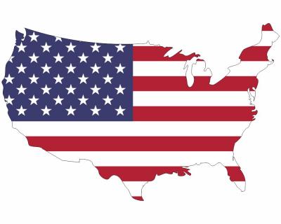 USA Amerika Wandtattoo mit der Nationalflagge