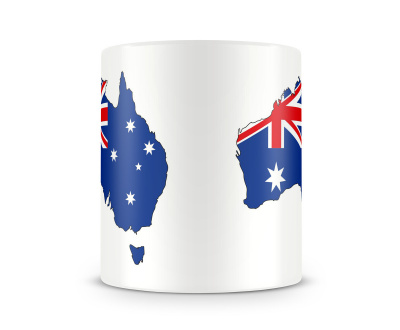 Tasse mit Australien in Nationalfarben Tasse