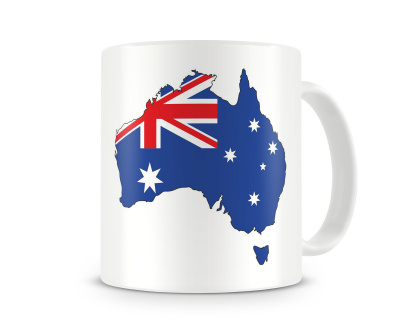 Tasse mit Australien in Nationalfarben Tasse