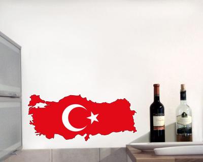 Trkei Wandtattoo mit der Nationalflagge