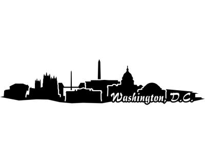 Washington, D.C. Skyline Autoaufkleber