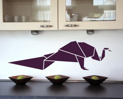 Origami Pfau Wandtattoo