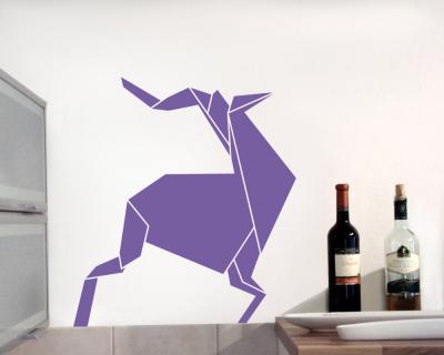 Origami Hirsch Wandtattoo