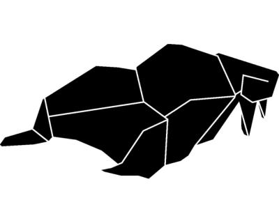 Origami Walross Wandtattoo