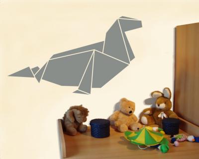 Origami Robbe Wandtattoo