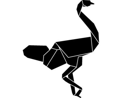Origami Strau Wandtattoo - Ansicht 1