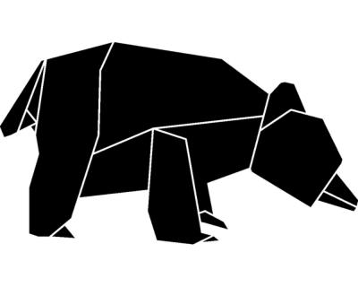 Origami Grizzly Wandtattoo - Ansicht 1