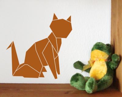 Origami Katze Wandtattoo