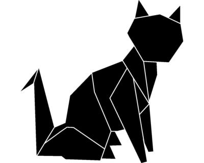 Origami Katze Wandtattoo - Ansicht 1