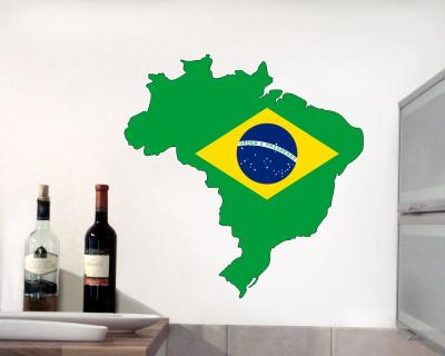 Brasilien Wandtattoo mit der Nationalflagge - Ansicht 2