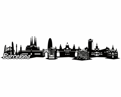 Barcelona Skyline Wandtattoo - Ansicht 1