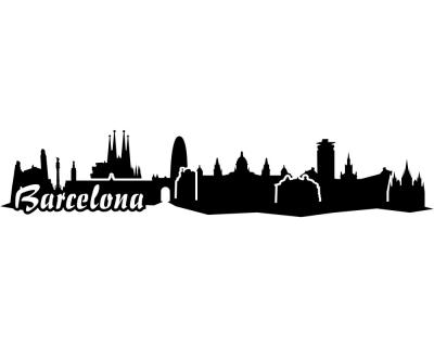 Barcelona Skyline Aufkleber - Ansicht 1