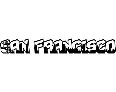 San Francisco Schriftzug Skyline Aufkleber - Ansicht 1
