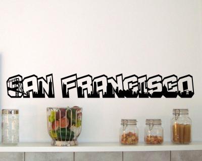 San Francisco Schriftzug Skyline Wandtattoo Wandtattoo