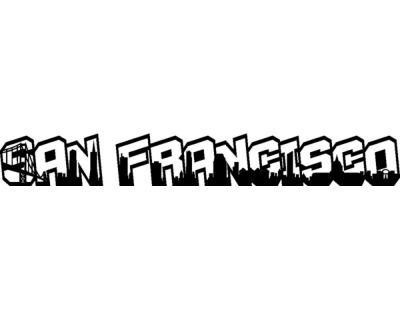 San Francisco Schriftzug Skyline Wandtattoo