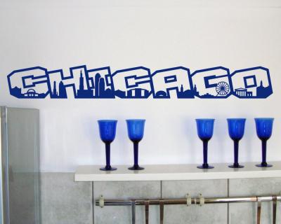 Chicago Schriftzug Skyline Wandtattoo - Ansicht 3