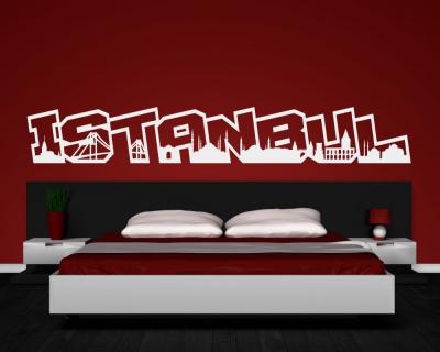 Istanbul Schriftzug Skyline Wandtattoo