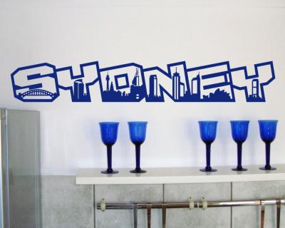 Sydney Schriftzug Skyline Wandtattoo - Ansicht 2