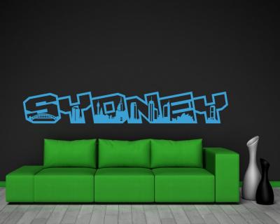 Sydney Schriftzug Skyline Wandtattoo