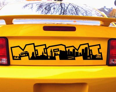 Miami Schriftzug Skyline Aufkleber