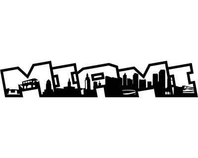 Miami Schriftzug Skyline Aufkleber - Ansicht 1