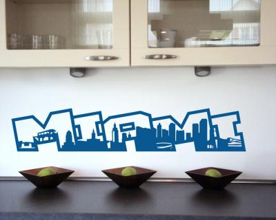 Miami Schriftzug Skyline Wandtattoo Wandtattoo