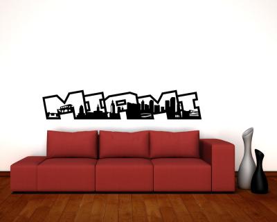 Miami Schriftzug Skyline Wandtattoo Wandtattoo