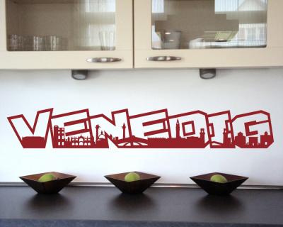 Venedig Schriftzug Skyline Wandtattoo