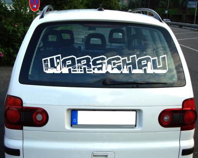 Warschau Schriftzug Skyline Aufkleber