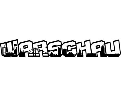 Warschau Schriftzug Skyline Aufkleber - Ansicht 1