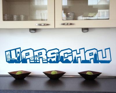 Warschau Schriftzug Skyline Wandtattoo - Ansicht 2