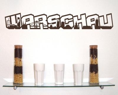 Warschau Schriftzug Skyline Wandtattoo