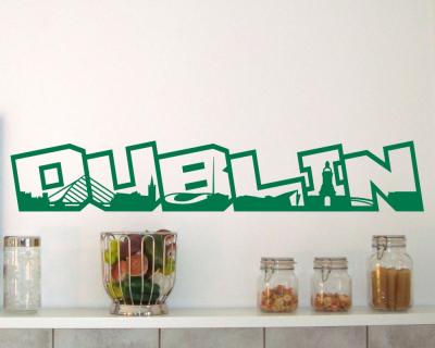 Dublin Schriftzug Skyline Wandtattoo - Ansicht 2