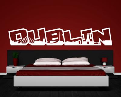 Dublin Schriftzug Skyline Wandtattoo