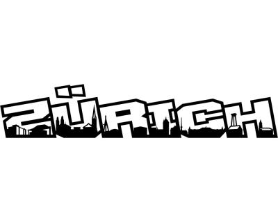 Zrich Schriftzug Skyline Aufkleber - Ansicht 1